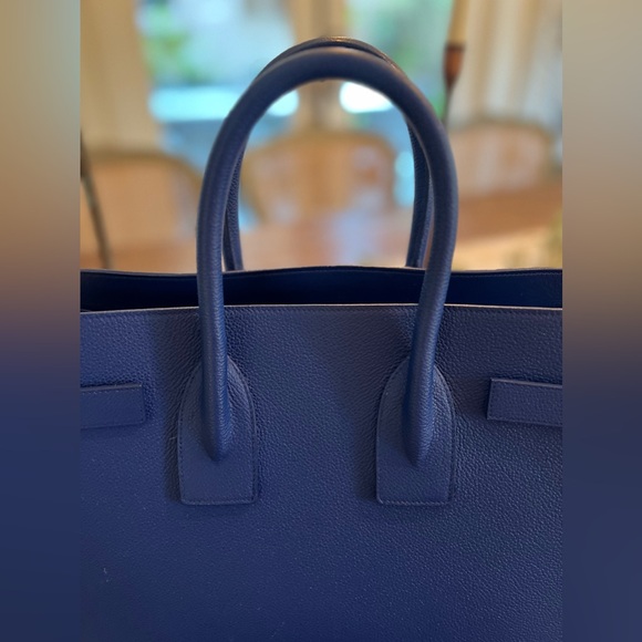 SAINT LAURENT Grained Calfskin Small Sac De Jour in Outremer Blue YSL. - Picture 6 of 12